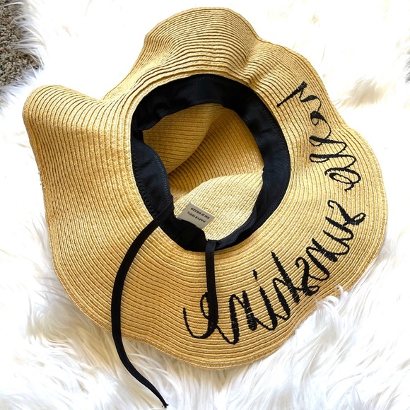 "Hello Sunshine" Floppy Sun Hat | Summer Beach Hat - Picture 3 of 3